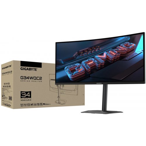 Монітор Gigabyte 34" G34WQC2 Black купити в Україні: Київ, Львів, Хмельницький, Тернопіль, Івано-Франківськ | Низька ціна, відгуки, характеристики від TELEMART фото