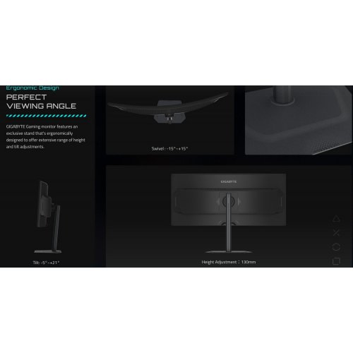 Монітор Gigabyte 34" G34WQC2 Black купити в Україні: Київ, Львів, Хмельницький, Тернопіль, Івано-Франківськ | Низька ціна, відгуки, характеристики від TELEMART фото