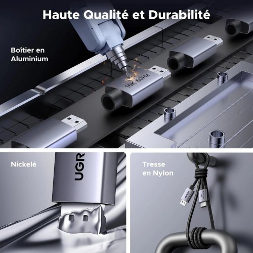 Уцінка кабель Ugreen DP118 DisplayPort to DisplayPort 2.1 16K 1m (55567) Black (Розкрита упаковка, 851684) купити в Україні: Київ, Львів, Хмельницький, Тернопіль, Івано-Франківськ | Низька ціна, відгуки, характеристики від TELEMART фото