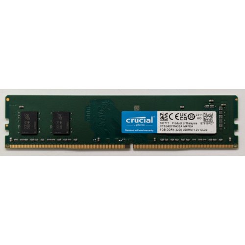 Озп Crucial DDR4 8GB 3200Mhz (CT8G4DFRA32A) (Відновлено продавцем, 851694) купити в Україні: Київ, Львів, Хмельницький, Тернопіль, Івано-Франківськ | Перевірка сумісності, низька ціна, відгуки, характеристики від TELEMART фото