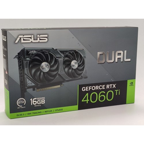 Відеокарта Asus GeForce RTX 4060 Ti Dual 16384MB (DUAL-RTX4060TI-16G) (Відновлено продавцем, 851719) купити в Україні: Київ, Львів, Хмельницький, Тернопіль, Івано-Франківськ | Перевірка сумісності, низька ціна, відгуки, характеристики від TELEMART фото