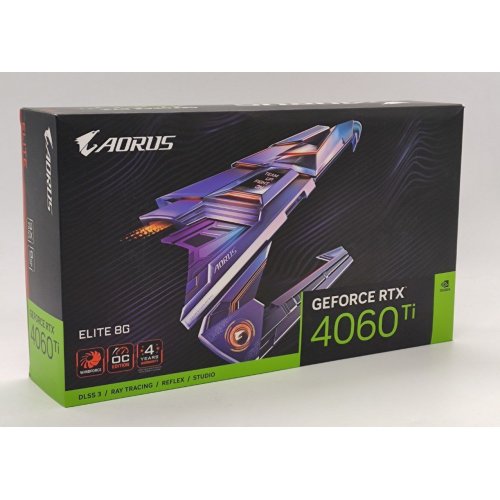 Відеокарта Gigabyte GeForce RTX 4060 Ti AORUS Elite 8192MB (GV-N406TAORUS E-8GD) (Відновлено продавцем, 851725) купити в Україні: Київ, Львів, Хмельницький, Тернопіль, Івано-Франківськ | Перевірка сумісності, низька ціна, відгуки, характеристики від TELEMART фото