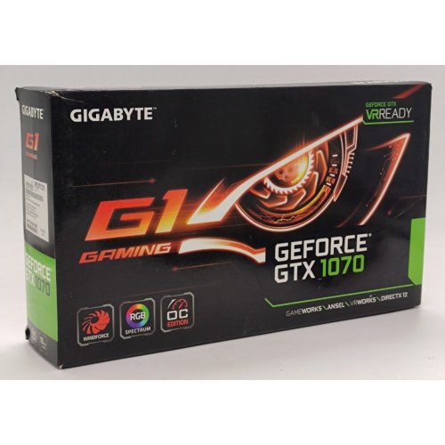 Видеокарта Gigabyte GeForce GTX 1070 G1 Gaming 8192MB (GV-N1070G1 GAMING-8GD) (Восстановлено продавцом, 851776) купить в Украине: Киев, Днепр, Харьков, Одесса  | Проверка совместимости, низкая цена, отзывы, характеристики от TELEMART фото