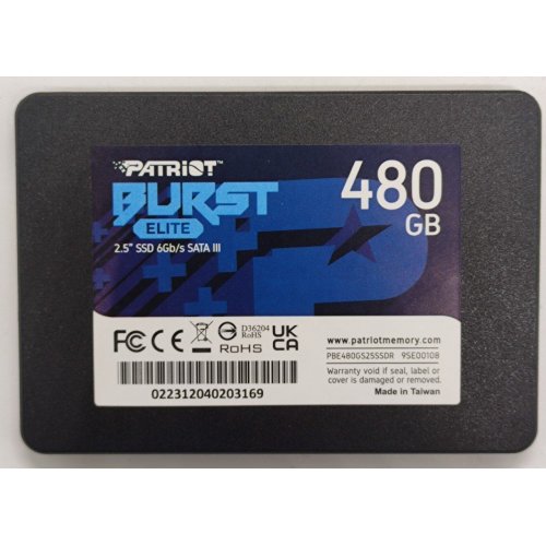 Ssd-диск Patriot Burst Elite 3D NAND TLC 480GB 2.5" (PBE480GS25SSDR) (Восстановлено продавцом, 851783) купить в Украине: Киев, Днепр, Харьков, Одесса  | Проверка совместимости, низкая цена, отзывы, характеристики от TELEMART фото