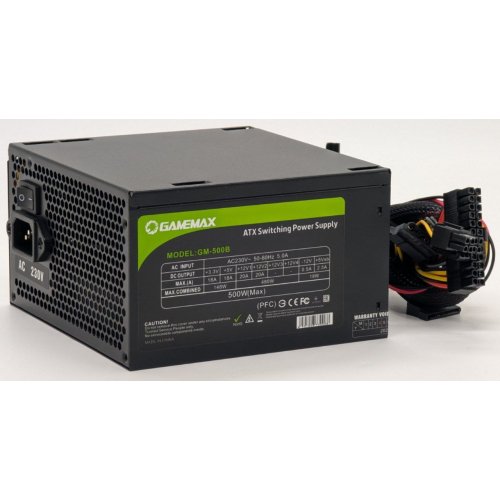 Блок живлення GAMEMAX 500W (GM-500B) (Відновлено продавцем, 851962) купити в Україні: Київ, Львів, Хмельницький, Тернопіль, Івано-Франківськ | Перевірка сумісності, низька ціна, відгуки, характеристики від TELEMART фото