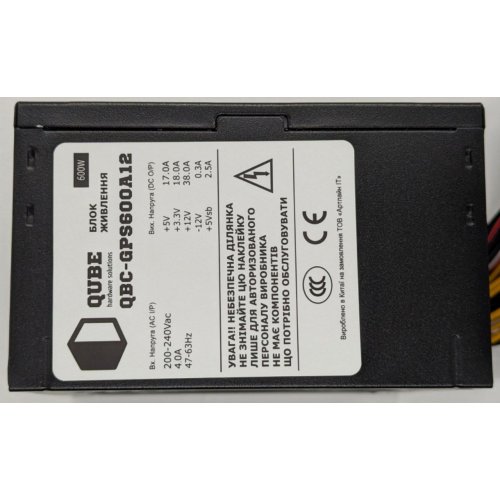 Блок питания QUBE 80+ 600W (QBC-GPS600A12) (Восстановлено продавцом, 851964) купить в Украине: Киев, Днепр, Харьков, Одесса  | Проверка совместимости, низкая цена, отзывы, характеристики от TELEMART фото