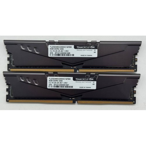Озу Team DDR4 16GB (2x8GB) 3200Mhz Vulcan Z Gray (TLZGD416G3200HC16FDC01) (Восстановлено продавцом, 852097) купить в Украине: Киев, Днепр, Харьков, Одесса  | Проверка совместимости, низкая цена, отзывы, характеристики от TELEMART фото