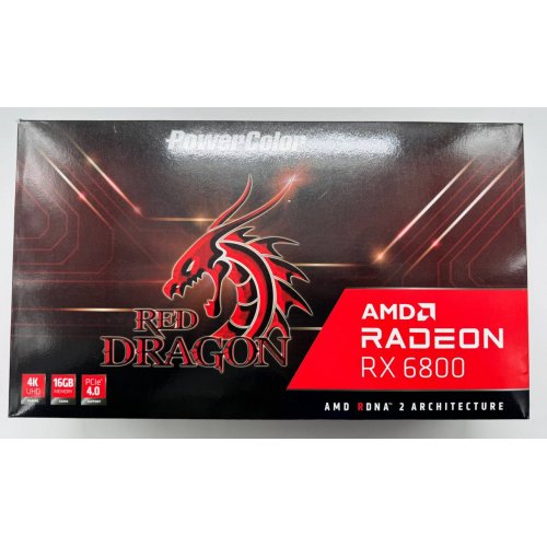 Відеокарта PowerColor Radeon RX 6800 Red Dragon OC 16384MB (AXRX 6800 16GBD6-3DHR/OC) (Відновлено продавцем, 852132) купити в Україні: Київ, Львів, Хмельницький, Тернопіль, Івано-Франківськ | Перевірка сумісності, низька ціна, відгуки, характеристики від TELEMART фото