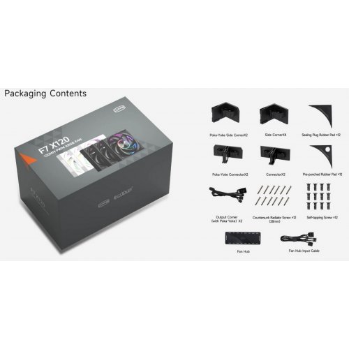 Набір кулерів для корпусу PCCooler F7 X120 ARGB 3 in 1 Black купити в Україні: Київ, Львів, Хмельницький, Тернопіль, Івано-Франківськ | Перевірка сумісності, низька ціна, відгуки, характеристики від TELEMART фото