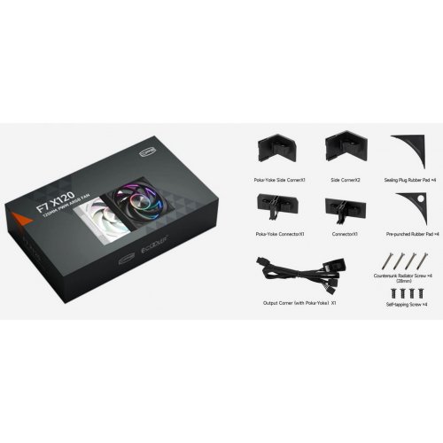 Кулер для корпуса PCCooler F7 X120 ARGB Black купити в Україні: Київ, Львів, Хмельницький, Тернопіль, Івано-Франківськ | Перевірка сумісності, низька ціна, відгуки, характеристики від TELEMART фото