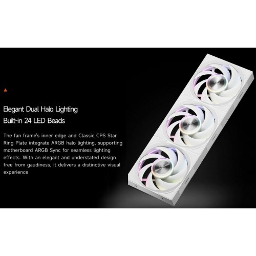 Кулер для корпуса PCCooler F7 X120 ARGB White купити в Україні: Київ, Львів, Хмельницький, Тернопіль, Івано-Франківськ | Перевірка сумісності, низька ціна, відгуки, характеристики від TELEMART фото