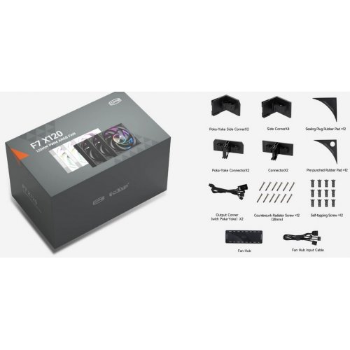 Набір кулерів для корпусу PCCooler F7 X120R ARGB 3 in 1 Black купити в Україні: Київ, Львів, Хмельницький, Тернопіль, Івано-Франківськ | Перевірка сумісності, низька ціна, відгуки, характеристики від TELEMART фото