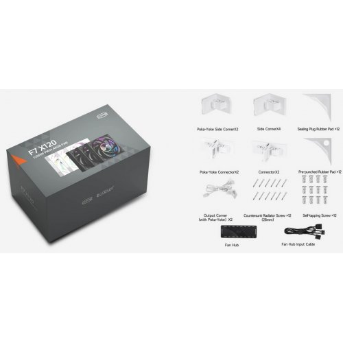 Набір кулерів для корпусу PCCooler F7 X120R ARGB 3 in 1 White купити в Україні: Київ, Львів, Хмельницький, Тернопіль, Івано-Франківськ | Перевірка сумісності, низька ціна, відгуки, характеристики від TELEMART фото