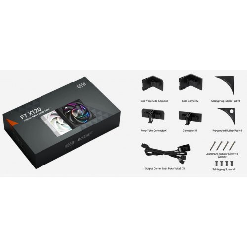 Кулер для корпуса PCCooler F7 X120R ARGB Black купити в Україні: Київ, Львів, Хмельницький, Тернопіль, Івано-Франківськ | Перевірка сумісності, низька ціна, відгуки, характеристики від TELEMART фото