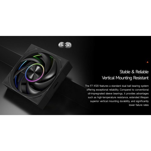 Кулер для корпуса PCCooler F7 X120R ARGB Black купити в Україні: Київ, Львів, Хмельницький, Тернопіль, Івано-Франківськ | Перевірка сумісності, низька ціна, відгуки, характеристики від TELEMART фото