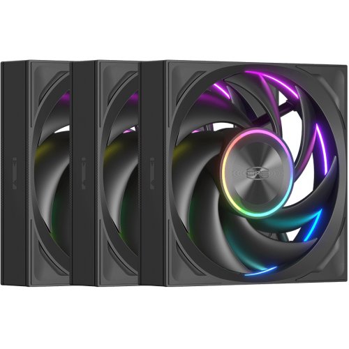 Набір кулерів для корпусу PCCooler F7 X120B ARGB 3 in 1 Black купити в Україні: Київ, Львів, Хмельницький, Тернопіль, Івано-Франківськ | Перевірка сумісності, низька ціна, відгуки, характеристики від TELEMART фото