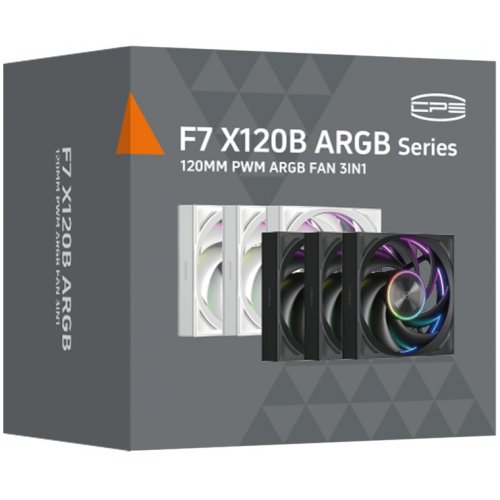 Набір кулерів для корпусу PCCooler F7 X120B ARGB 3 in 1 Black купити в Україні: Київ, Львів, Хмельницький, Тернопіль, Івано-Франківськ | Перевірка сумісності, низька ціна, відгуки, характеристики від TELEMART фото