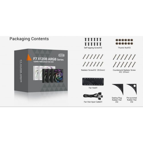 Кулер для корпуса PCCooler F7 X120B ARGB Black купити в Україні: Київ, Львів, Хмельницький, Тернопіль, Івано-Франківськ | Перевірка сумісності, низька ціна, відгуки, характеристики від TELEMART фото