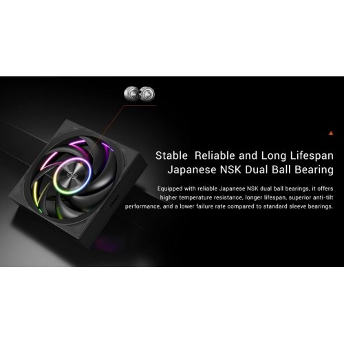 Кулер для корпуса PCCooler F7 X120B ARGB Black купити в Україні: Київ, Львів, Хмельницький, Тернопіль, Івано-Франківськ | Перевірка сумісності, низька ціна, відгуки, характеристики від TELEMART фото