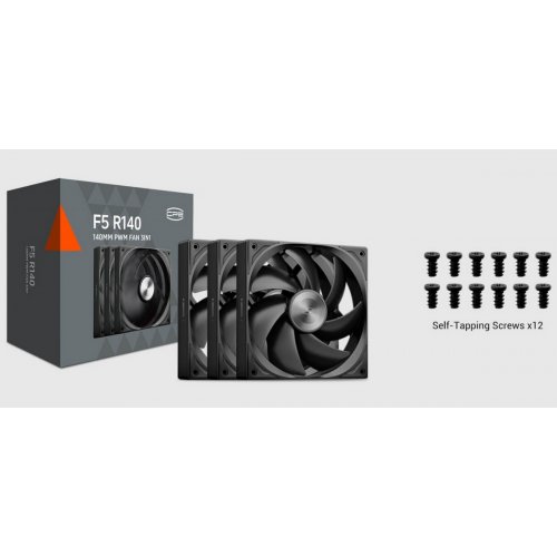 Набір кулерів для корпусу PCCooler F5 R140 3 in 1 Black купити в Україні: Київ, Львів, Хмельницький, Тернопіль, Івано-Франківськ | Перевірка сумісності, низька ціна, відгуки, характеристики від TELEMART фото