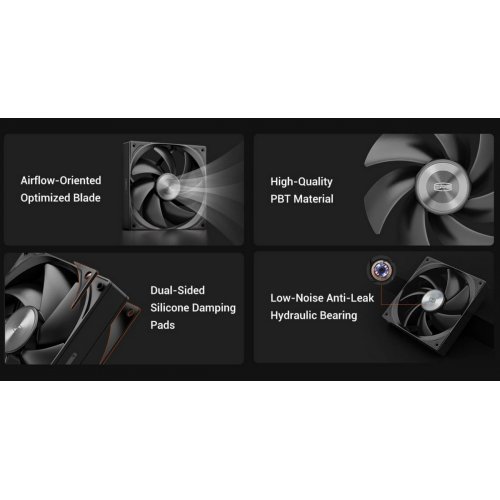 Кулер для корпуса PCCooler F5 R140 Black купити в Україні: Київ, Львів, Хмельницький, Тернопіль, Івано-Франківськ | Перевірка сумісності, низька ціна, відгуки, характеристики від TELEMART фото