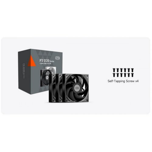 Набір кулерів для корпусу PCCooler F3 S120 3 in 1 Black купити в Україні: Київ, Львів, Хмельницький, Тернопіль, Івано-Франківськ | Перевірка сумісності, низька ціна, відгуки, характеристики від TELEMART фото