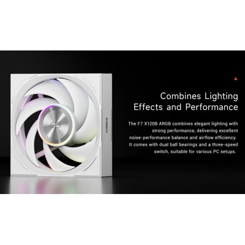 Кулер для корпуса PCCooler F7 X120B ARGB White купити в Україні: Київ, Львів, Хмельницький, Тернопіль, Івано-Франківськ | Перевірка сумісності, низька ціна, відгуки, характеристики від TELEMART фото