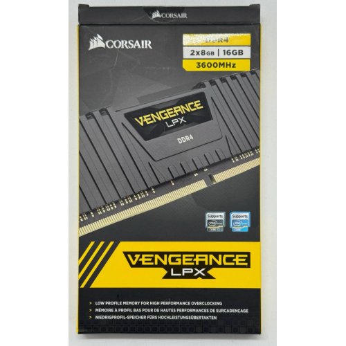 Озу Corsair DDR4 16GB (2x8GB) 3600Mhz Vengeance LPX Black (CMK16GX4M2Z3600C18) (Восстановлено продавцом, 852335) купить в Украине: Киев, Днепр, Харьков, Одесса  | Проверка совместимости, низкая цена, отзывы, характеристики от TELEMART фото
