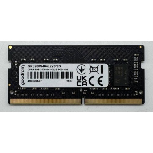 Озп GoodRAM SODIMM DDR4 8GB 3200Mhz (GR3200S464L22S/8G) (Відновлено продавцем, 852348) купити в Україні: Київ, Львів, Хмельницький, Тернопіль, Івано-Франківськ | Перевірка сумісності, низька ціна, відгуки, характеристики від TELEMART фото
