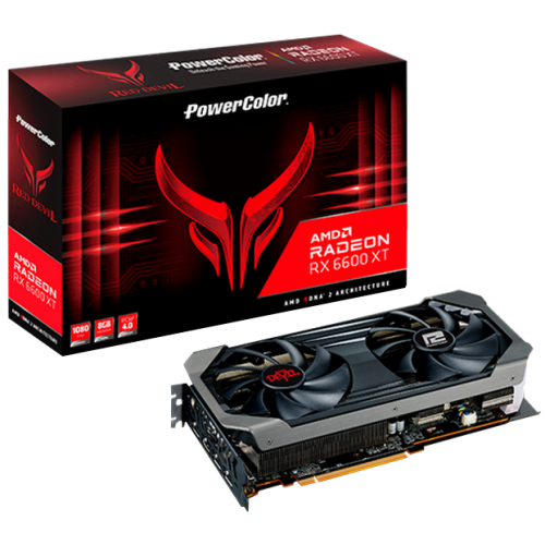 Відеокарта PowerColor Radeon RX 6600 XT Red Devil 8192MB (AXRX 6600XT 8GBD6-3DHE/OC) (Відновлено продавцем, 852413) купити в Україні: Київ, Львів, Хмельницький, Тернопіль, Івано-Франківськ | Перевірка сумісності, низька ціна, відгуки, характеристики від TELEMART фото