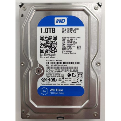 Жорсткий диск Western Digital Blue 1TB 64MB 3.5" (WD10EZEX) (Відновлено продавцем, 852440) купити в Україні: Київ, Львів, Хмельницький, Тернопіль, Івано-Франківськ | Перевірка сумісності, низька ціна, відгуки, характеристики від TELEMART фото