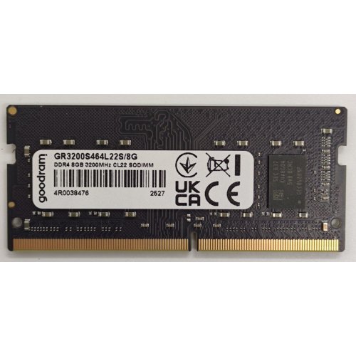 Озп GoodRAM SODIMM DDR4 8GB 3200Mhz (GR3200S464L22S/8G) (Відновлено продавцем, 852454) купити в Україні: Київ, Львів, Хмельницький, Тернопіль, Івано-Франківськ | Перевірка сумісності, низька ціна, відгуки, характеристики від TELEMART фото