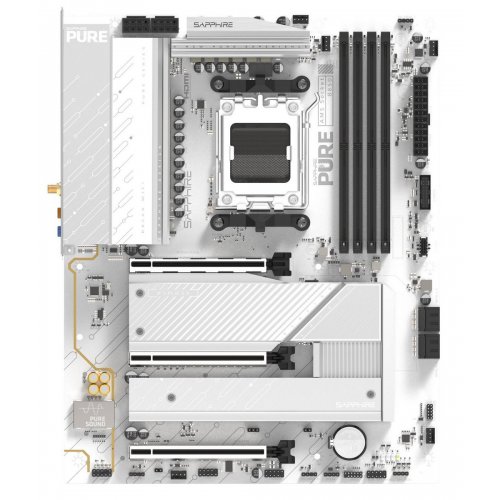 Материнська плата Sapphire PURE B850A WIFI 7 (sAM5, AMD B850) купити в Україні: Київ, Львів, Хмельницький, Тернопіль, Івано-Франківськ | Перевірка сумісності, низька ціна, відгуки, характеристики від TELEMART фото