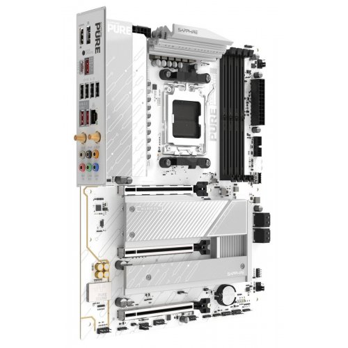 Материнська плата Sapphire PURE B850A WIFI 7 (sAM5, AMD B850) купити в Україні: Київ, Львів, Хмельницький, Тернопіль, Івано-Франківськ | Перевірка сумісності, низька ціна, відгуки, характеристики від TELEMART фото