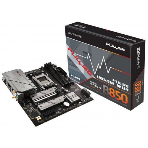 Материнська плата Sapphire PULSE B850M WIFI (sAM5, AMD B850) купити в Україні: Київ, Львів, Хмельницький, Тернопіль, Івано-Франківськ | Перевірка сумісності, низька ціна, відгуки, характеристики від TELEMART фото