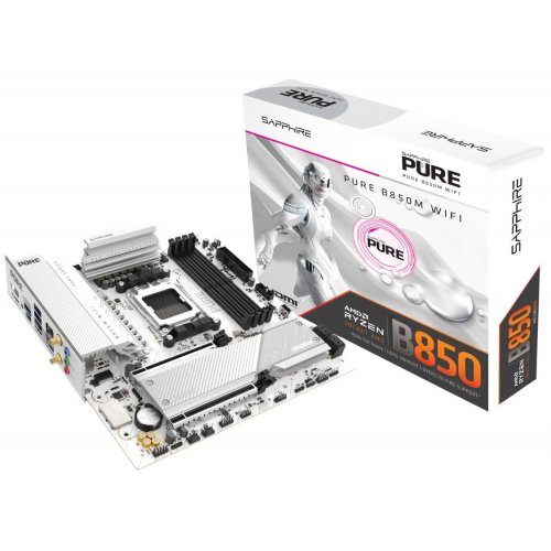 Материнская плата Sapphire PURE B850M WIFI (sAM5, AMD B850) купить в Украине: Киев, Днепр, Харьков, Одесса  | Проверка совместимости, низкая цена, отзывы, характеристики от TELEMART фото