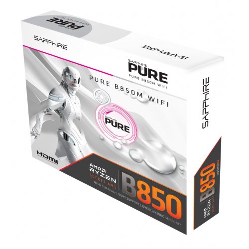 Материнская плата Sapphire PURE B850M WIFI (sAM5, AMD B850) купить в Украине: Киев, Днепр, Харьков, Одесса  | Проверка совместимости, низкая цена, отзывы, характеристики от TELEMART фото