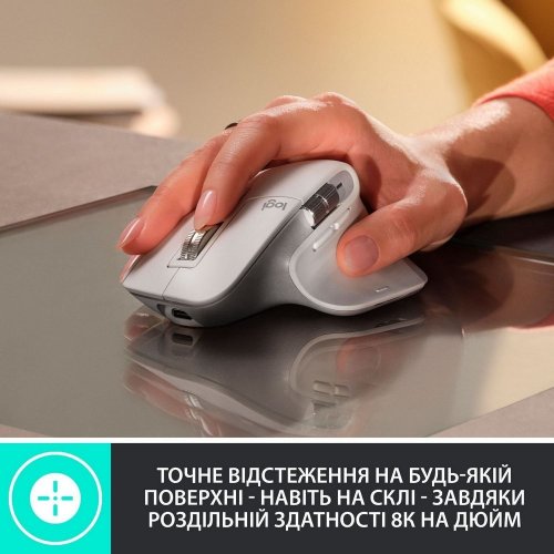 Уценка мышка Logitech MX Master 3S Performance Wireless (910-006560) Pale Grey (Вскрытая упаковка, 852657) купить в Украине: Киев, Днепр, Харьков, Одесса  | Низкая цена, отзывы, характеристики от TELEMART фото