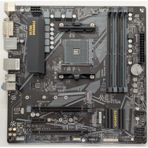 Материнская плата Gigabyte B550M DS3H (sAM4, AMD B550) (Восстановлено продавцом, 852692) купить в Украине: Киев, Днепр, Харьков, Одесса  | Проверка совместимости, низкая цена, отзывы, характеристики от TELEMART фото