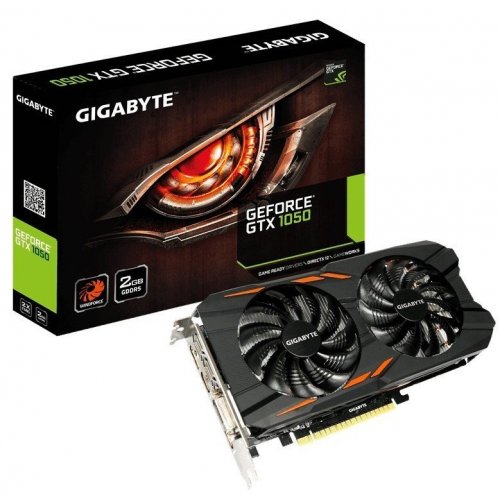 Відеокарта Gigabyte GeForce GTX 1050 WindForce 2X OC 2048MB (GV-N1050WF2OC-2GD) (Відновлено продавцем, 852696) купити в Україні: Київ, Львів, Хмельницький, Тернопіль, Івано-Франківськ | Перевірка сумісності, низька ціна, відгуки, характеристики від TELEMART фото