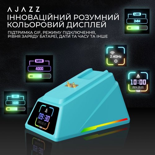 Уцінка миша Ajazz AJ159 APEX Wireless (AJM159-A-BLUE) Blue (Розкрита упаковка, 852711) купити в Україні: Київ, Львів, Хмельницький, Тернопіль, Івано-Франківськ | Низька ціна, відгуки, характеристики від TELEMART фото
