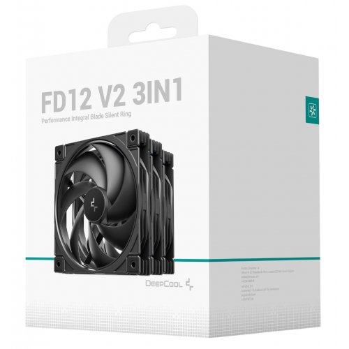 Набор кулеров для корпуса Deepcool FD12 V2 3 in 1 (R-FD12V2-BKNPN3-G) Black купить в Украине: Киев, Днепр, Харьков, Одесса  | Проверка совместимости, низкая цена, отзывы, характеристики от TELEMART фото