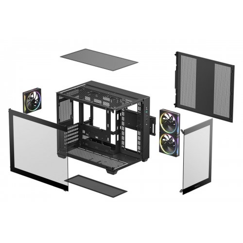 Корпус Deepcool CG330 3F Tempered Glass без БП (R-CG330-BKNGM3-G) Black купить в Украине: Киев, Днепр, Харьков, Одесса  | Проверка совместимости, низкая цена, отзывы, характеристики от TELEMART фото