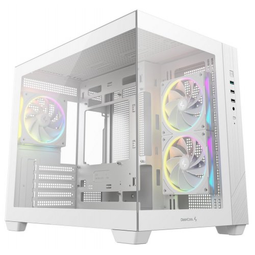 Корпус Deepcool CG330 3F Tempered Glass без БП (R-CG330-WHNGM3-G) White купить в Украине: Киев, Днепр, Харьков, Одесса  | Проверка совместимости, низкая цена, отзывы, характеристики от TELEMART фото