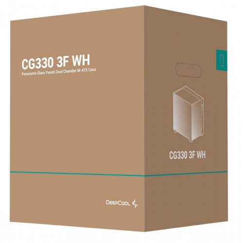 Корпус Deepcool CG330 3F Tempered Glass без БП (R-CG330-WHNGM3-G) White купить в Украине: Киев, Днепр, Харьков, Одесса  | Проверка совместимости, низкая цена, отзывы, характеристики от TELEMART фото