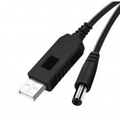 Кабель живлення для роутера X-Tech USB to DC 5V to 12V 1A 1m (5.5x2.1mm)