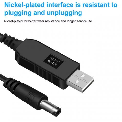 Кабель живлення для роутера X-Tech USB to DC 5V to 12V 1A 1m (5.5x2.1mm) купити в Україні: Київ, Львів, Хмельницький, Тернопіль, Івано-Франківськ | Низька ціна, відгуки, характеристики від TELEMART фото