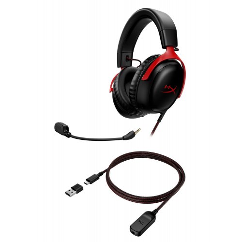 Уцінка навушники HyperX Cloud III (727A9AA) Black/Red (Розкрита упаковка, 852826) купити в Україні: Київ, Львів, Хмельницький, Тернопіль, Івано-Франківськ | Низька ціна, відгуки, характеристики від TELEMART фото