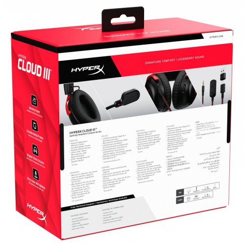 Уцінка навушники HyperX Cloud III (727A9AA) Black/Red (Розкрита упаковка, 852826) купити в Україні: Київ, Львів, Хмельницький, Тернопіль, Івано-Франківськ | Низька ціна, відгуки, характеристики від TELEMART фото