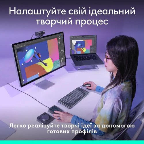 Консоль Logitech MX Creative Console (920-012931) Graphite купить в Украине: Киев, Днепр, Харьков, Одесса  | Низкая цена, отзывы, характеристики от TELEMART фото